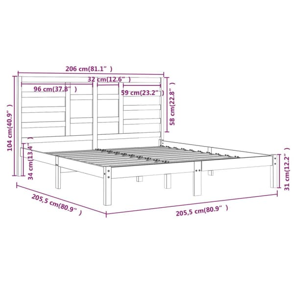 Senge & sengeramme - Living sengeramme 200x200 cm massivt træ hvid