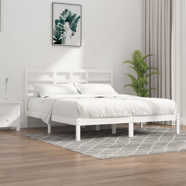 Senge & sengeramme - Living sengeramme 200x200 cm massivt træ hvid