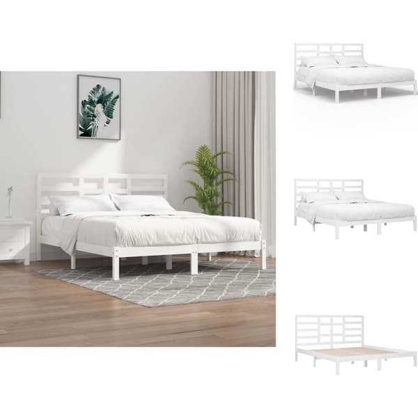 Senge & sengeramme - Living sengeramme 200x200 cm massivt træ hvid