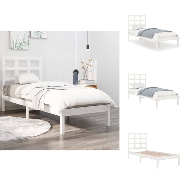 Senge & sengeramme - Living sengeramme 90x200 cm massivt træ hvid