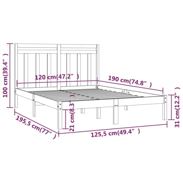 Senge & sengeramme - Living sengeramme 120x190 cm massivt træ