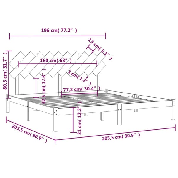Senge & sengeramme - Living sengeramme 200x200 cm massivt træ hvid