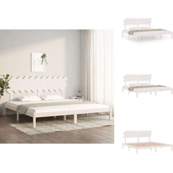 Senge & sengeramme - Living sengeramme 200x200 cm massivt træ hvid