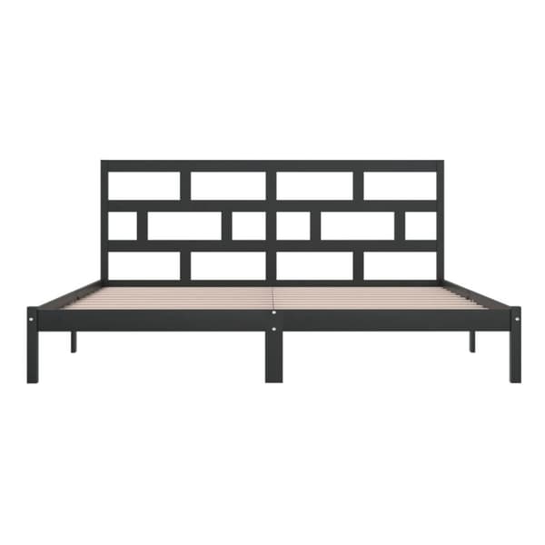 Senge & sengeramme - Living sengeramme 200x200 cm massivt fyrretræ sort