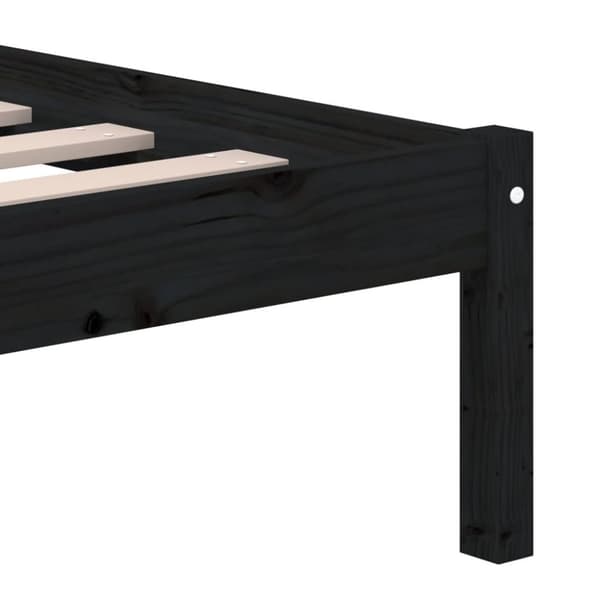 Senge & sengeramme - Living sengeramme 200x200 cm massivt fyrretræ sort