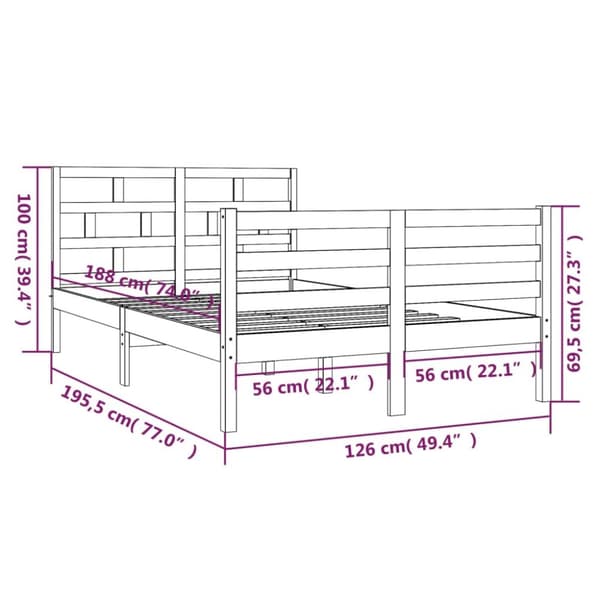 Senge & sengeramme - Living sengeramme 120x190 cm Small Double massivt træ hvid