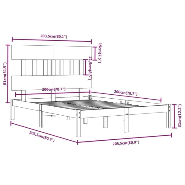 Senge & sengeramme - Living sengeramme 200x200 cm massivt træ hvid