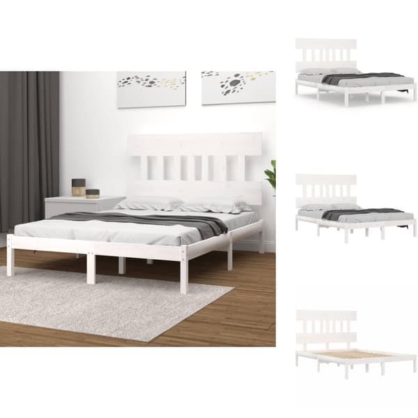 Senge & sengeramme - Living sengeramme 200x200 cm massivt træ hvid