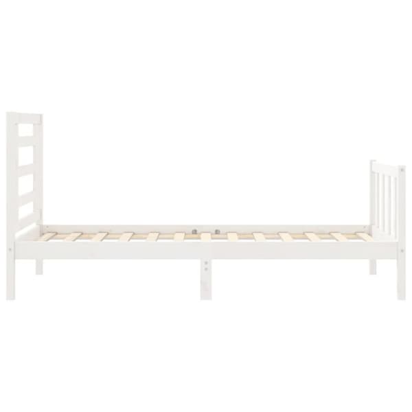 Sängar & sängramar - Living Sängram med huvudgavel vit 90x200 cm massivt trä