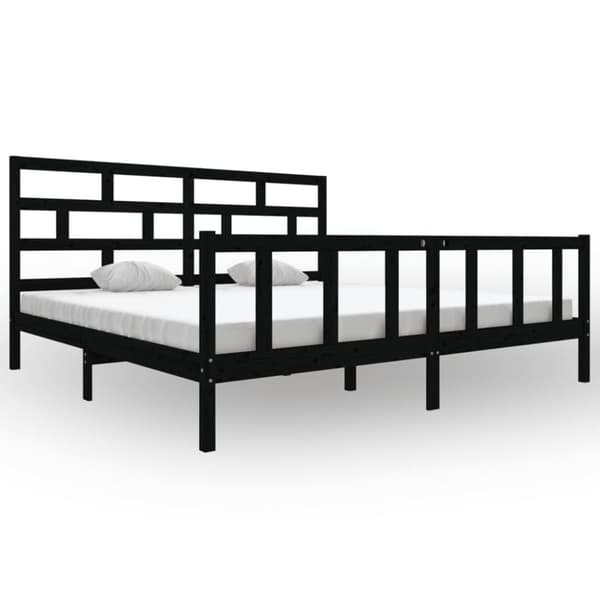 Senge & sengeramme - Living sengeramme 200x200 cm massivt fyrretræ sort