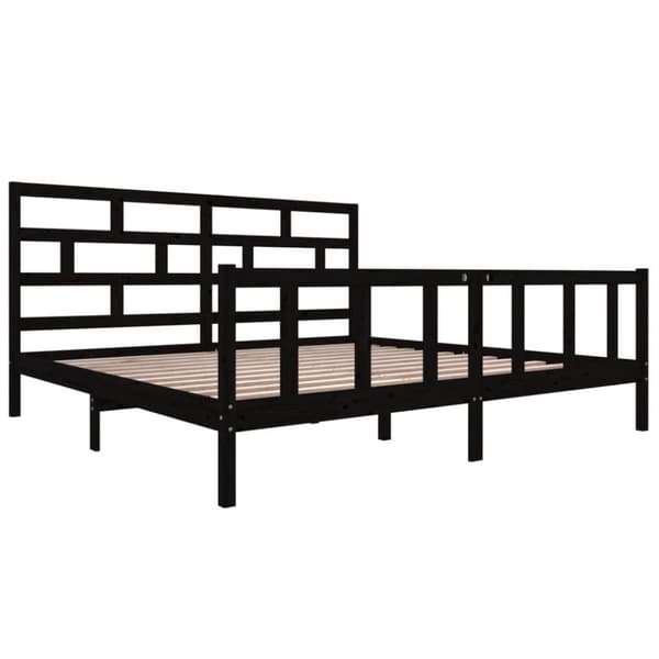 Senge & sengeramme - Living sengeramme 200x200 cm massivt fyrretræ sort