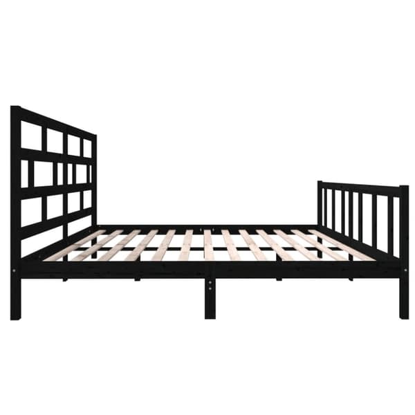 Senge & sengeramme - Living sengeramme 200x200 cm massivt fyrretræ sort