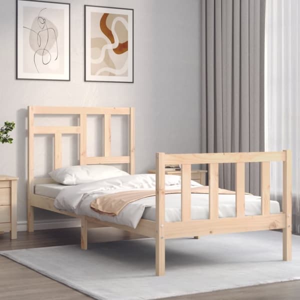 Sängyt & sängynrungot - Living Sängynrunko päädyllä 90x200 cm täysi puu