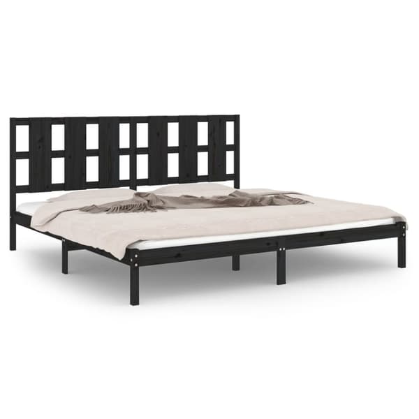 Senge & sengeramme - Living sengeramme 200x200 cm massivt fyrretræ sort