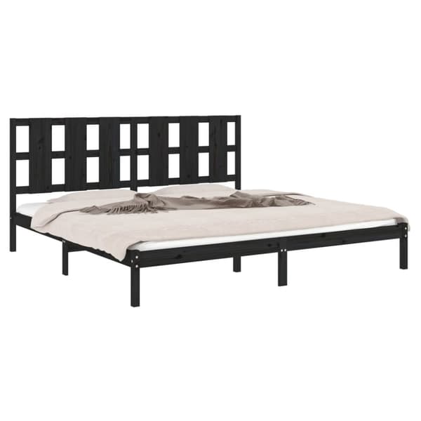 Senge & sengeramme - Living sengeramme 200x200 cm massivt fyrretræ sort