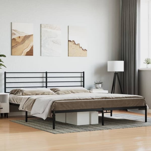 Senge & sengeramme - Living sengeramme med sengegavl 180x200 cm metal sort
