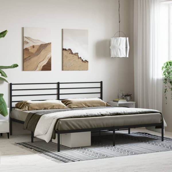 Senge & sengeramme - Living sengeramme med sengegavl 180x200 cm metal sort