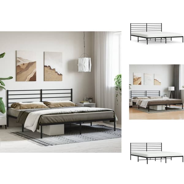 Senge & sengeramme - Living sengeramme med sengegavl 180x200 cm metal sort