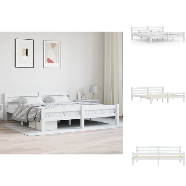 Senge & sengeramme - Living sengestel 180x200 cm massivt fyrretræ hvid