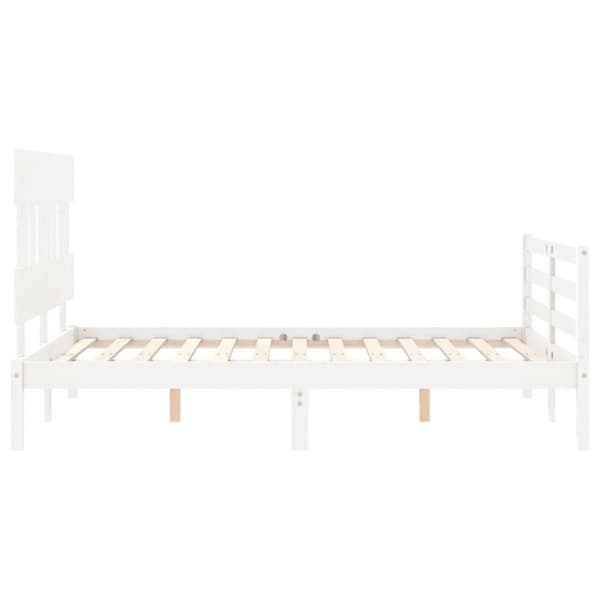 Senge & sengeramme - Living sengeramme med sengegavl Small Double massivt træ hvid