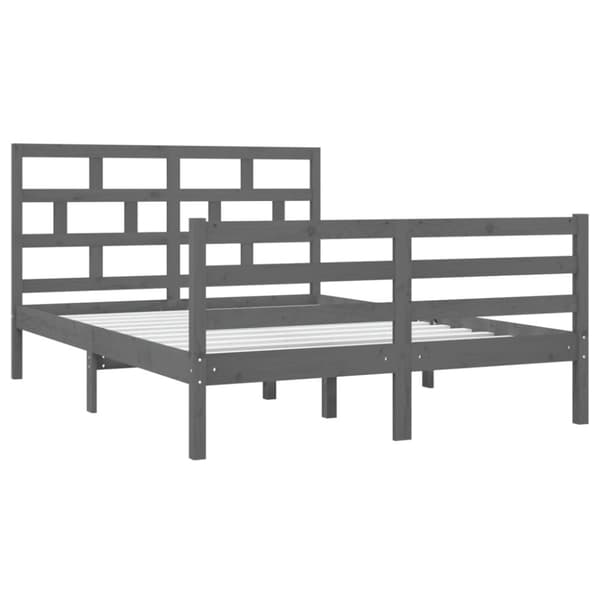 Sängar & sängramar - Living Sängram massiv furu 135x190 cm grå