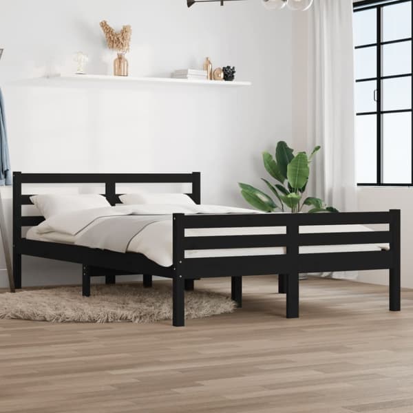 Senge & sengeramme - Living sengeramme 140x200 cm massivt træ sort