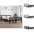Miniatyrbillede 1 af 11: Senge & sengeramme - Living sengeramme 140x200 cm massivt træ sort