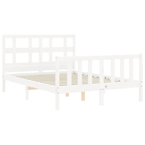 Senge & sengeramme - Living sengeramme med sengegavl Small Double massivt træ hvid