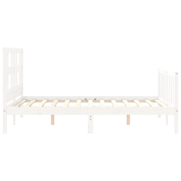 Senge & sengeramme - Living sengeramme med sengegavl Small Double massivt træ hvid