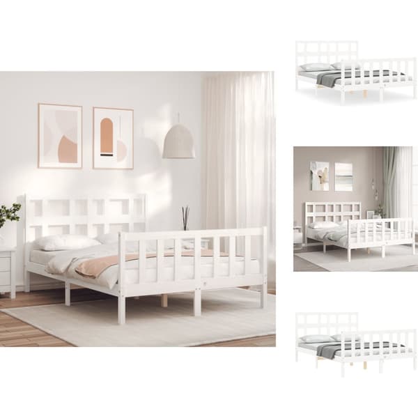 Senge & sengeramme - Living sengeramme med sengegavl Small Double massivt træ hvid