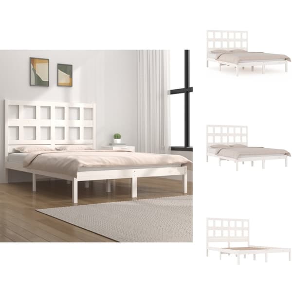 Sängar & sängramar - Living Sängram vit massiv furu 120x200 cm enkelsäng