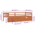 Pikkukuva 11 / 11: Sängyt & sängynrungot - Living Sängynrunko laatikoilla ja kaapilla hunajanrusk. mänty 90x200cm