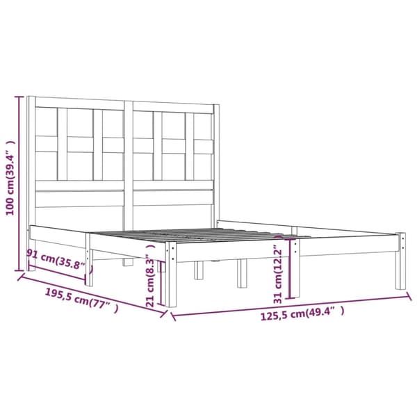 Senge & sengeramme - Living sengeramme 120x190 cm massivt fyrretræ