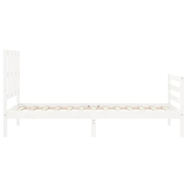 Senge & sengeramme - Living sengeramme med sengegavl 90x200 cm massivt træ hvid