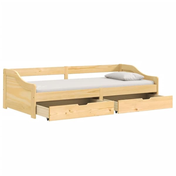 Sängar & sängramar - Living Dagbädd med 2 lådor IRUN 90x200 cm massiv furu
