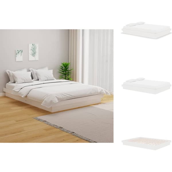 Senge & sengeramme - Living sengeramme 135x190 cm dobbelt massivt fyrretræ hvid