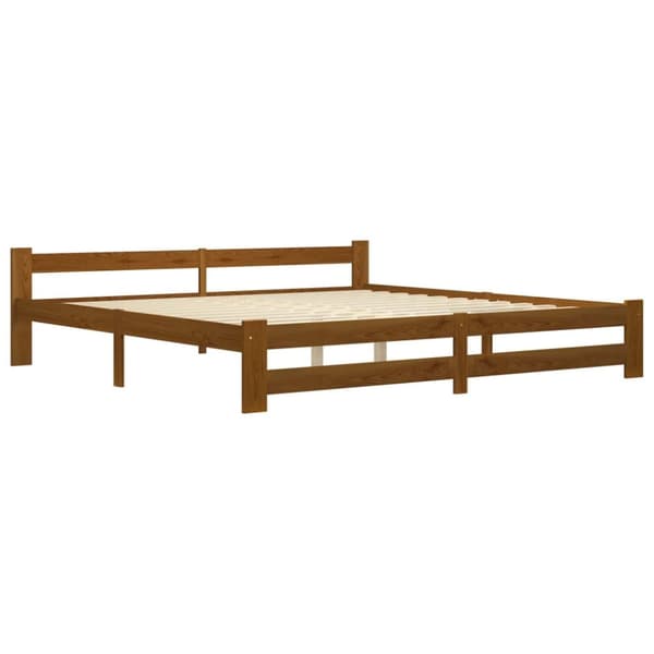Senge & sengeramme - Living sengeramme 200x200 cm massivt fyrretræ gyldenbrun