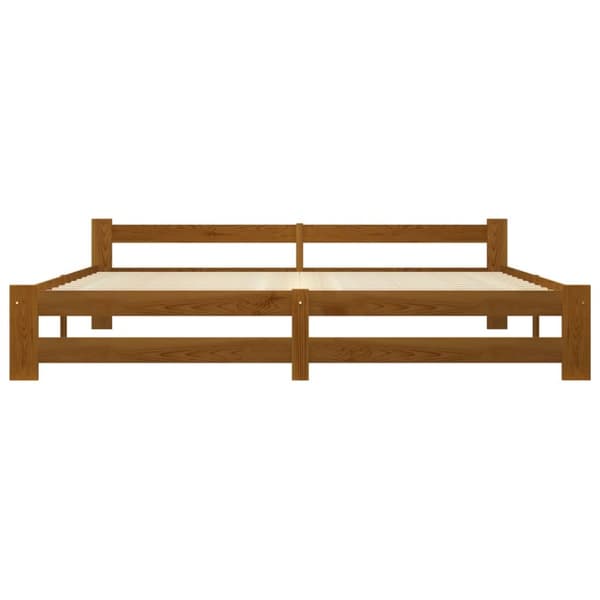 Senge & sengeramme - Living sengeramme 200x200 cm massivt fyrretræ gyldenbrun