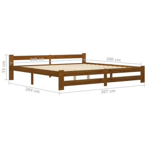 Senge & sengeramme - Living sengeramme 200x200 cm massivt fyrretræ gyldenbrun