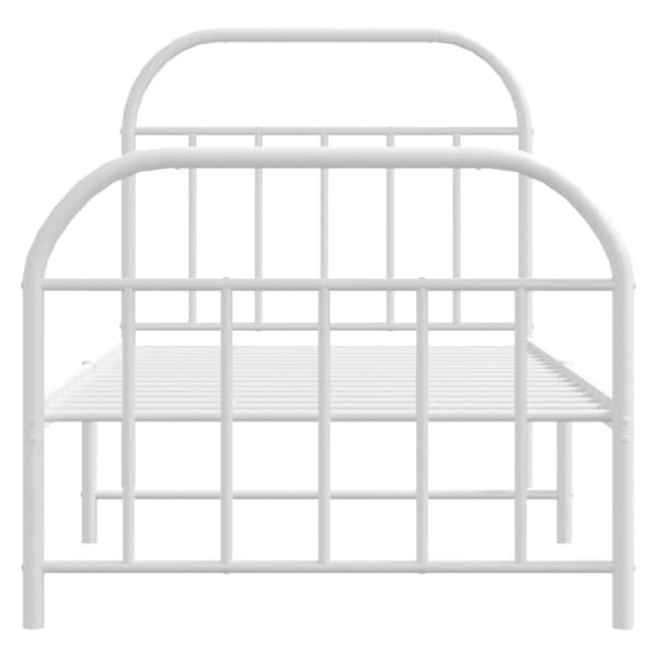 Senge & sengeramme - Living sengeramme med sengegavl og fodgærde 90x190 cm metal hvid