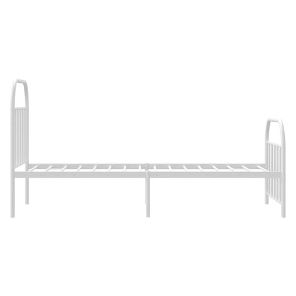 Senge & sengeramme - Living sengeramme med sengegavl og fodgærde 90x190 cm metal hvid