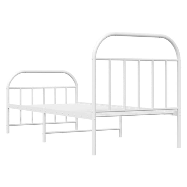 Senge & sengeramme - Living sengeramme med sengegavl og fodgærde 90x190 cm metal hvid