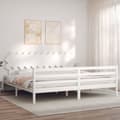 Miniatyrbillede 4 af 11: Senge & sengeramme - Living sengeramme med sengegavl 200x200 cm massivt træ hvid