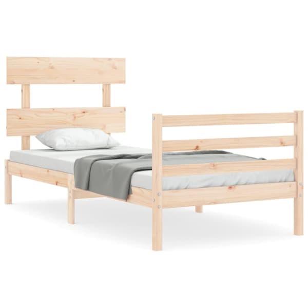 Senge & sengeramme - Living sengeramme med sengegavl 90x200 cm massivt træ