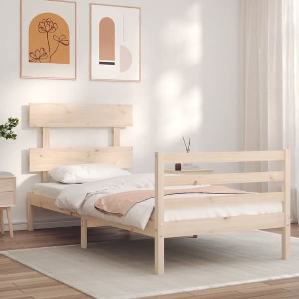 Senge & sengeramme - Living sengeramme med sengegavl 90x200 cm massivt træ