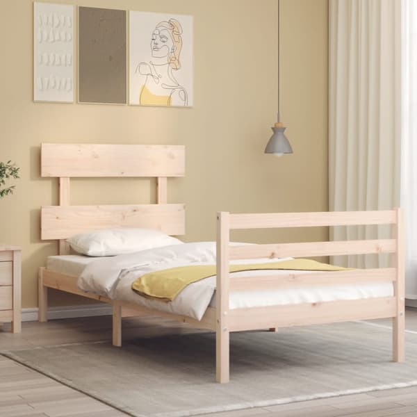 Senge & sengeramme - Living sengeramme med sengegavl 90x200 cm massivt træ