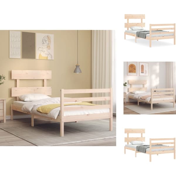 Senge & sengeramme - Living sengeramme med sengegavl 90x200 cm massivt træ
