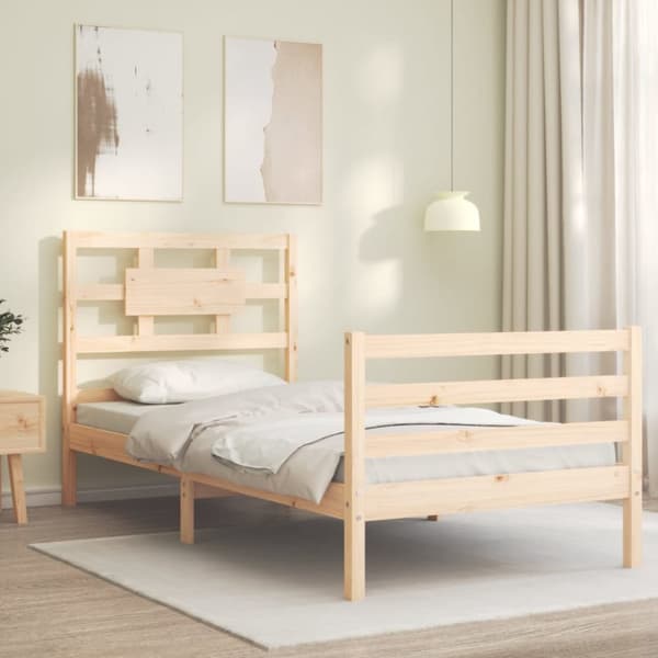 Sängar & sängramar - Living Sängram med huvudgavel 90x200 cm massivt trä