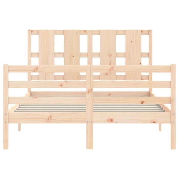 Senge & sengeramme - Living sengeramme med sengegavl 140x200 cm massivt træ hvid