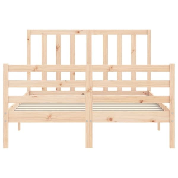 Senge & sengeramme - Living sengeramme med sengegavl 140x200 cm massivt træ hvid